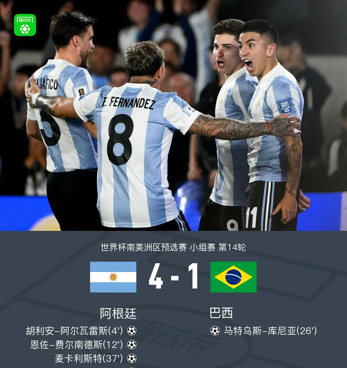 包含阿根廷爆冷墨西哥，阿尔瓦雷斯高光表现的词条